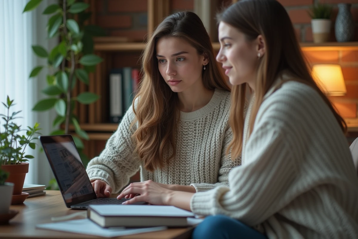 Jeune femme concentrée sur son ordinateur dans un bureau moderne