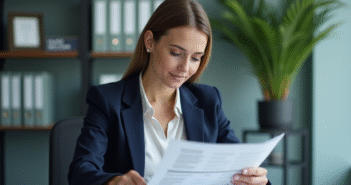 Femme professionnelle vérifiant une checklist GDPR au bureau