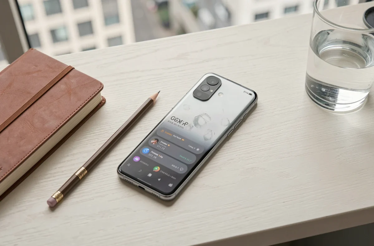 Google Pixel 9 Pro XL posé sur un bureau avec l'écran affichant les statistiques de batterie en fin de journée