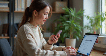 Authentification à deux facteurs : Comment se connecter de façon sécurisée ? Jeune femme utilisant son smartphone pour une vérification