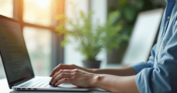 Structures d’un email : découvrir les cinq essentielles pour réussir l’impact Personne tapant un email sur un ordinateur lumineux