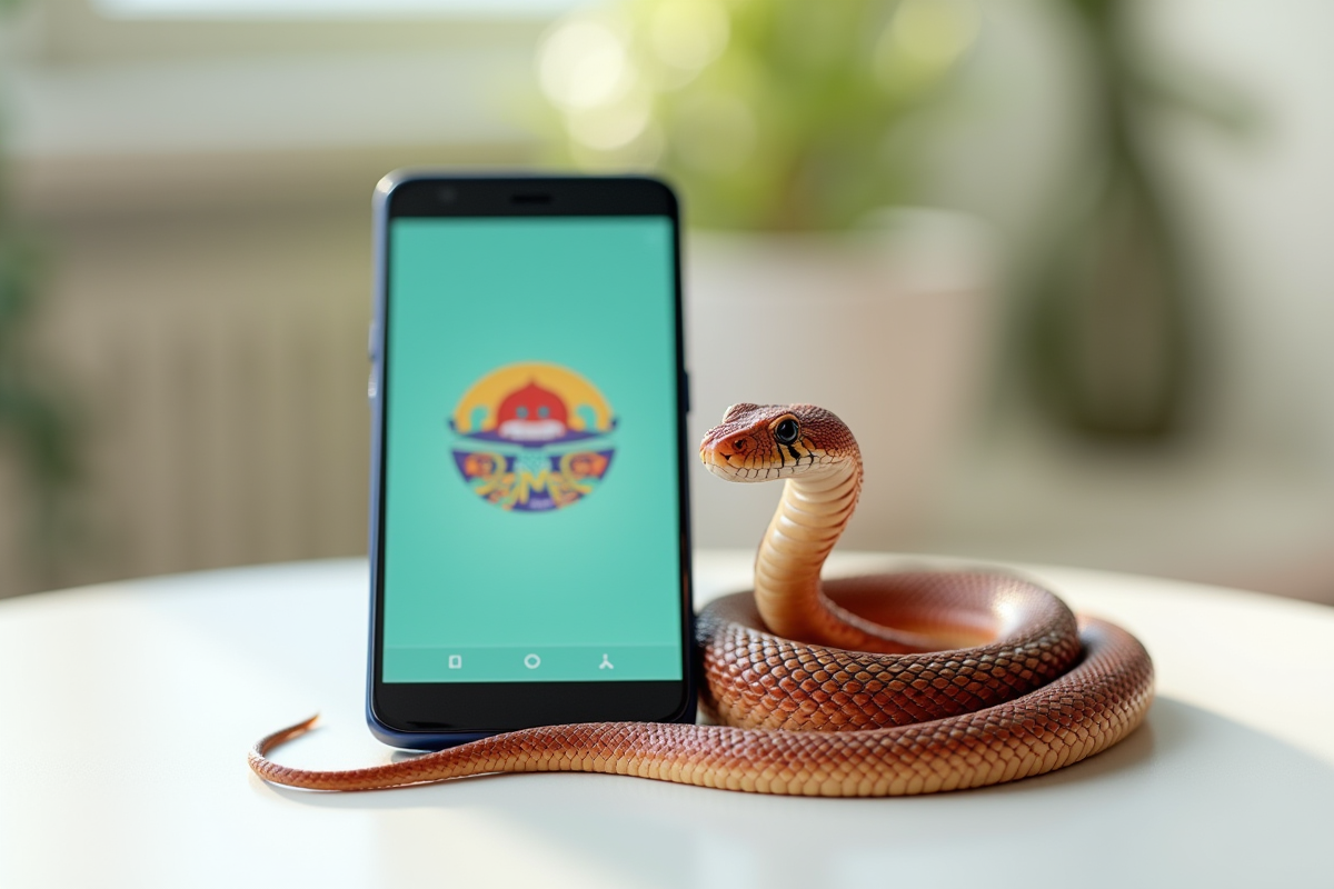 Serpent coloré à côté d